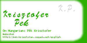 krisztofer pek business card